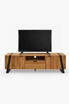 Dubová televízna komoda na kovových nohách